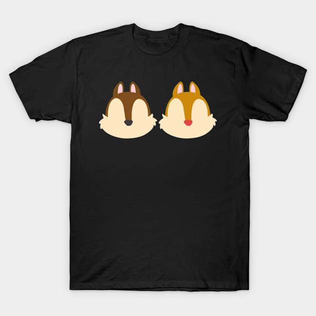 Cartoon Chipmunks Minimalist T-Shirt by LuisP96